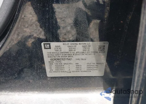 2014 Chevrolet Silverado 1500 1Lt z USA, uszkodzony, nr VIN 1GCRCREC7EZ175421